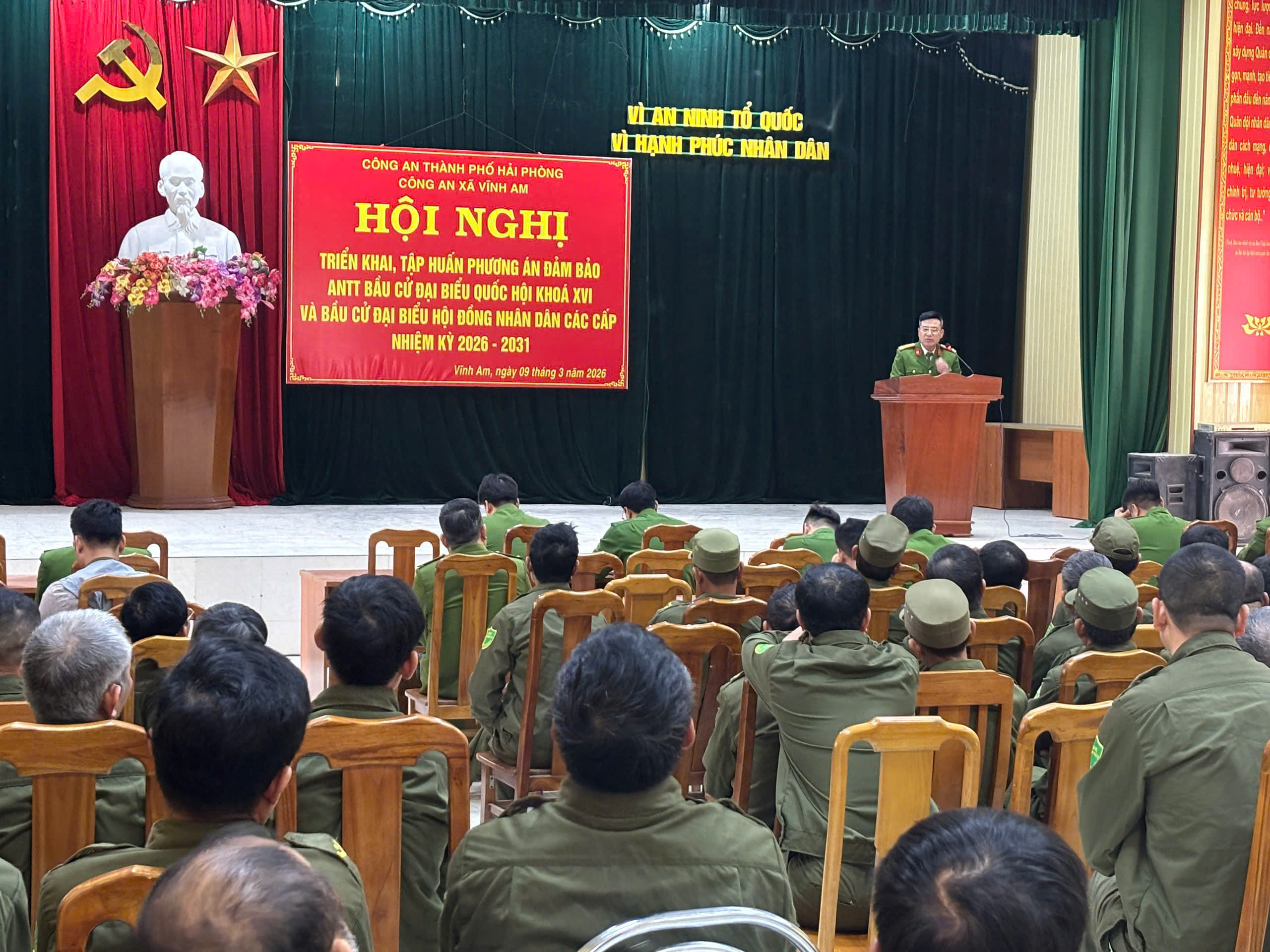 Công an xã Vĩnh Am: Tổ chức triển khai, phương án bảo đảm ANTT bầu cử đại biểu Quốc hội khóa XVI, đại biểu HĐND các cấp, nhiệm kỳ 2026-2031